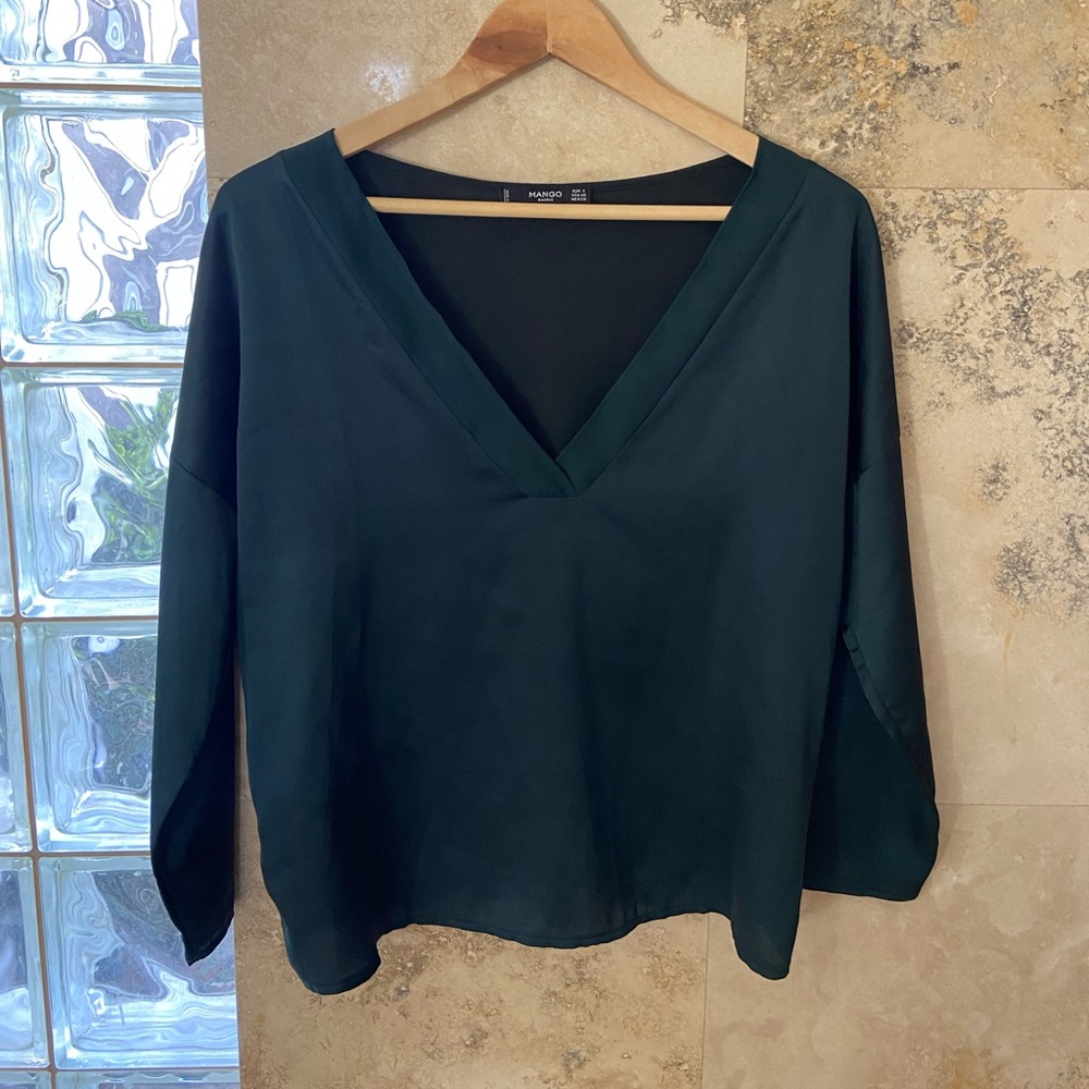 Emerald Green Kimono Style Blouse